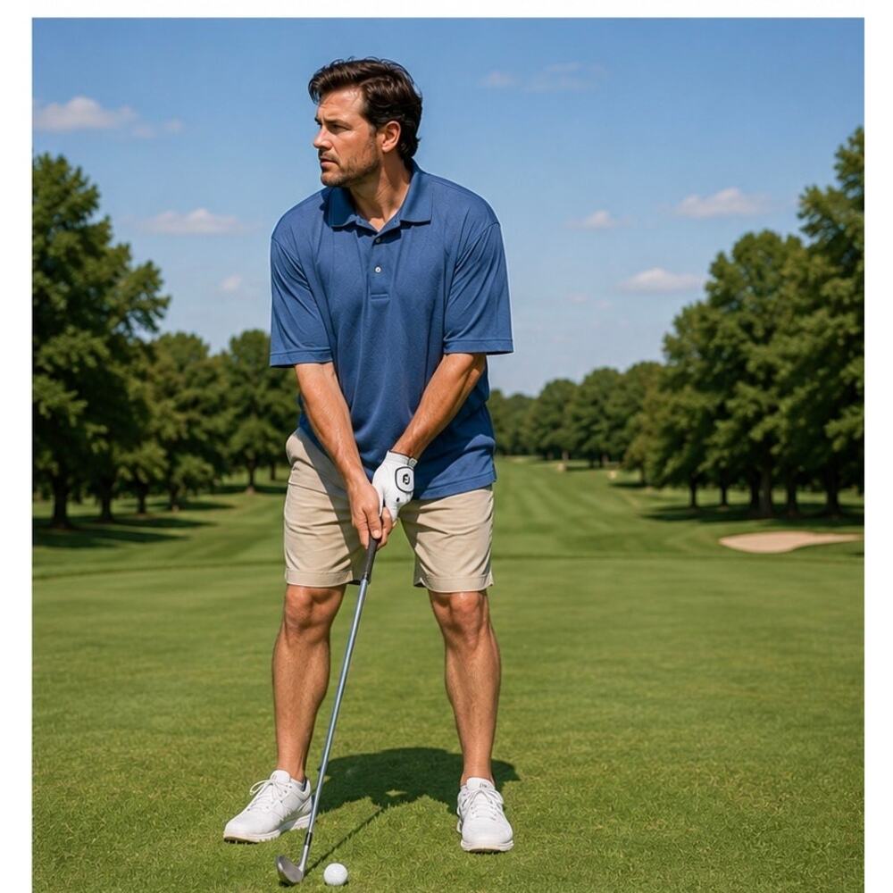 Ben Hogan Men’s 3XL Blue Golf Polo Shirt Textured Performance Casual